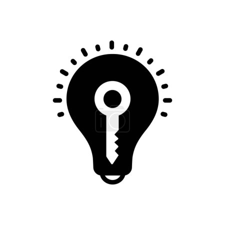 Black solid icon for key idea
