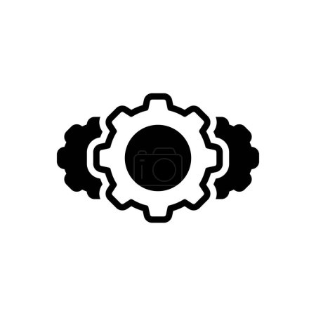 Black solid icon for gear 