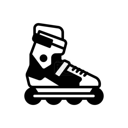 Black solid icon for rollerblading 