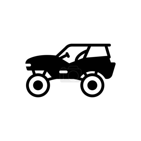 Illustration for Black solid icon for buggy - Royalty Free Image