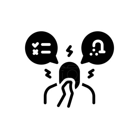 Illustration for Black solid icon for obsessive compulsive disorder - Royalty Free Image