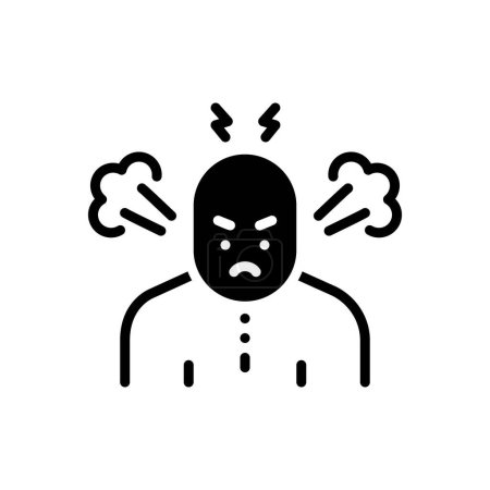 Black solid icon for anger 