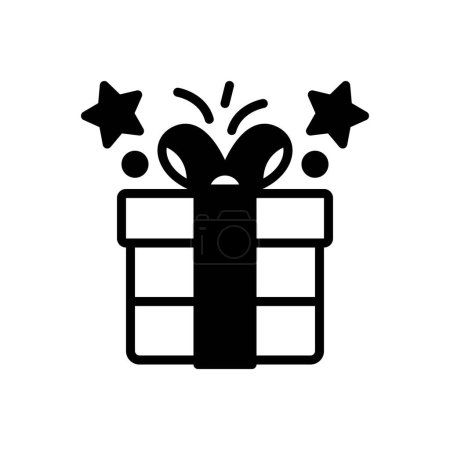 Black solid icon for gift