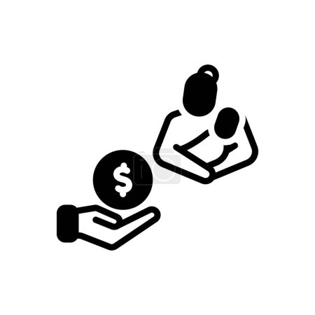 Black solid icon for paid parental leaves