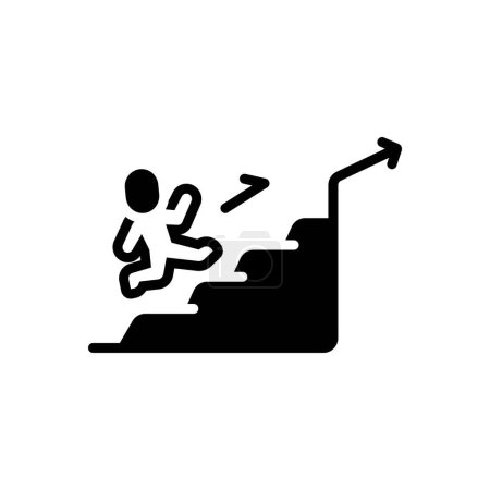 Black solid icon for career steps