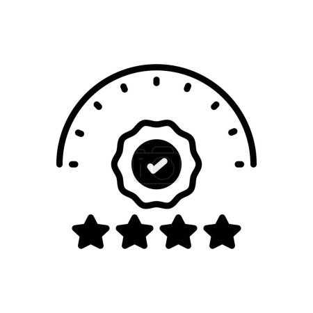 Black solid icon for quality 