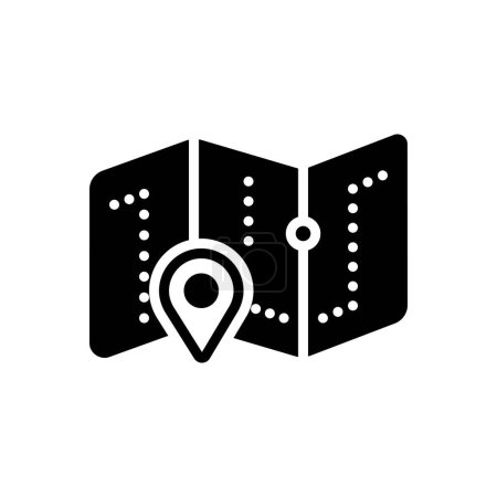 Illustration for Black solid icon for map - Royalty Free Image