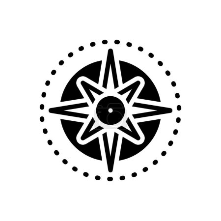 Black solid icon for compass 