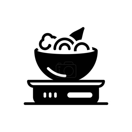 Illustration for Black solid icon for diet - Royalty Free Image