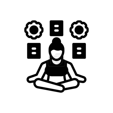 Black solid icon for stress management