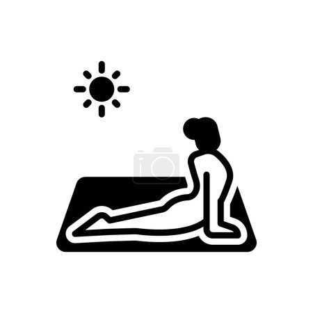 Illustration for Black solid icon for yoga - Royalty Free Image