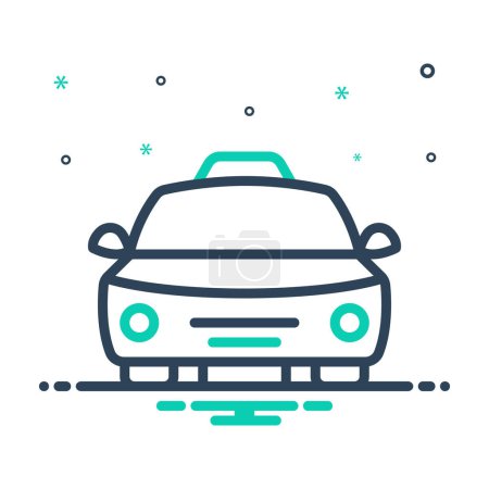 Illustration for Mix icon for taxi - Royalty Free Image