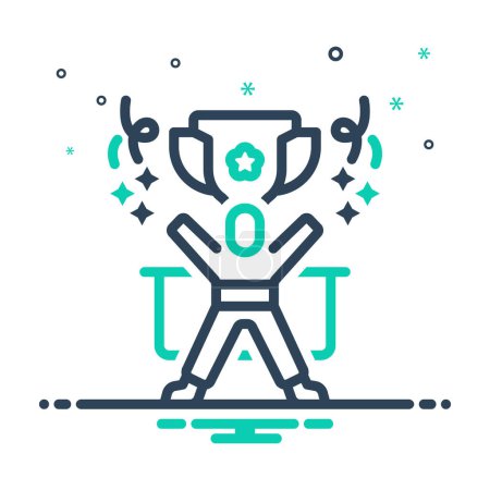 Illustration for Mix icon for winner - Royalty Free Image