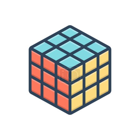 Color illustration icon for logic game 