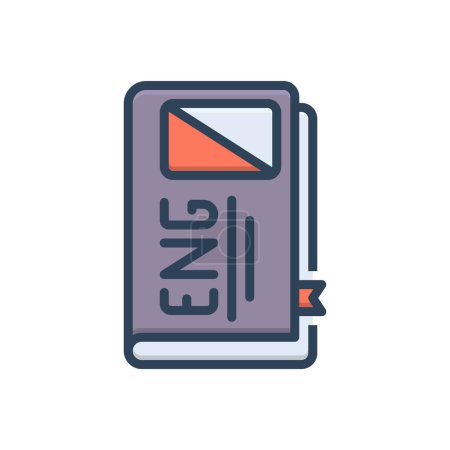 Color illustration icon for english 