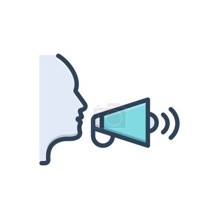 Color illustration icon for speaking 