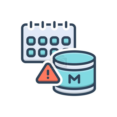 Color illustration icon for expiry date 