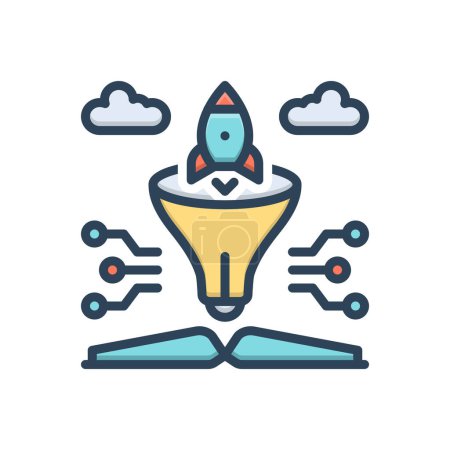 Color illustration icon for invention 