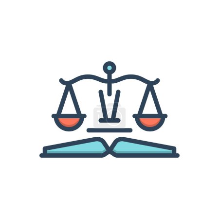 Color illustration icon for law 