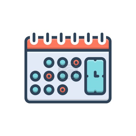Color illustration icon for schedule 