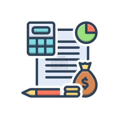 Color illustration icon for budget 