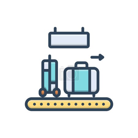 Color illustration icon for left luggage 