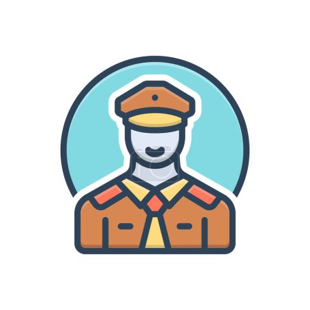 Color illustration icon for pilot 