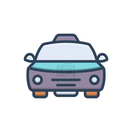 Téléchargez les illustrations : Icône illustration couleur pour taxi - en licence libre de droit