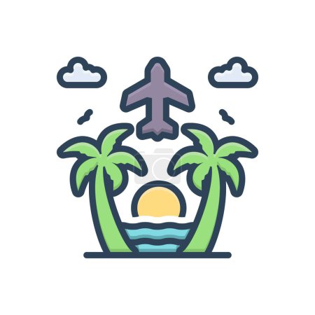 Color illustration icon for travel 
