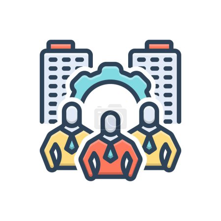 Color illustration icon for management 