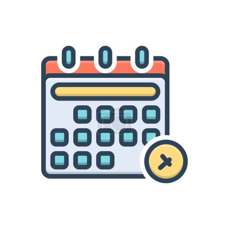 Color illustration icon for schedule 