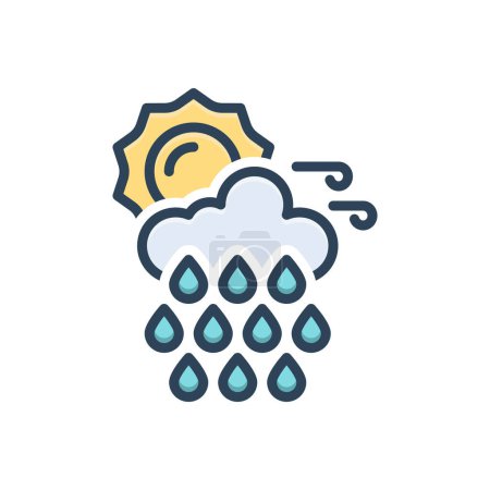 Color illustration icon for weather 