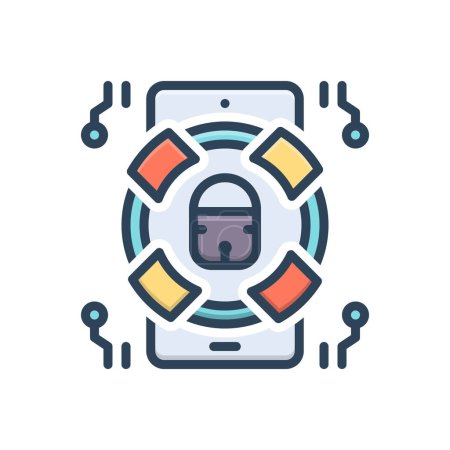 Color illustration icon for privacy 
