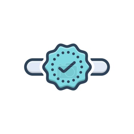Color illustration icon for verified