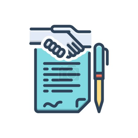 Color illustration icon for agreement