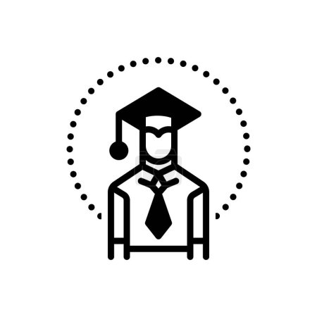 Black solid icon for student 