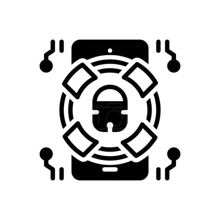 Black solid icon for privacy 