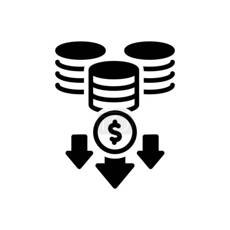 Black solid icon for reduce expenses