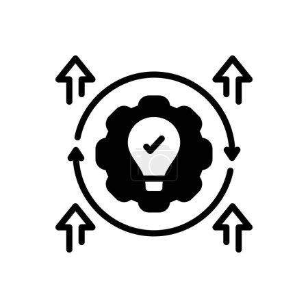 Black solid icon for process improvement