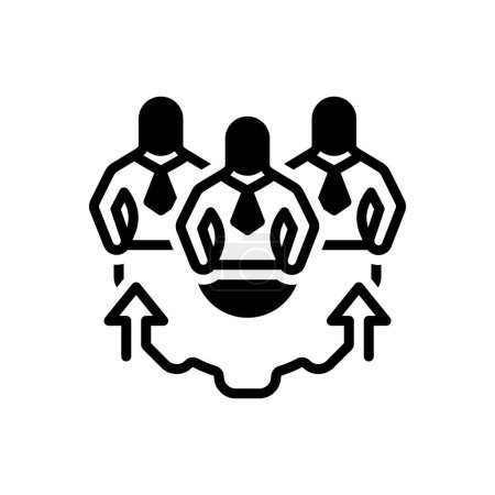 Black solid icon for team building