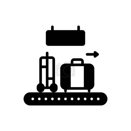 Black solid icon for left luggage