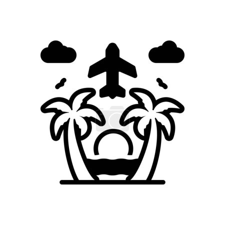 Black solid icon for travel 