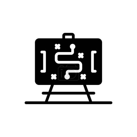 Illustration for Black solid icon for strategy - Royalty Free Image