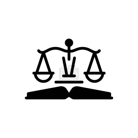 Black solid icon for law 