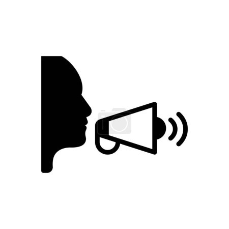 Black solid icon for speaking 