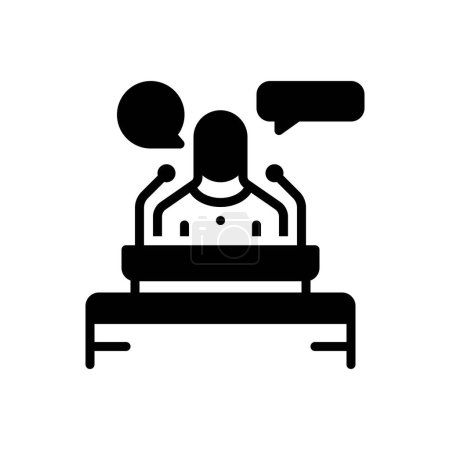 Illustration for Black solid icon for speech - Royalty Free Image