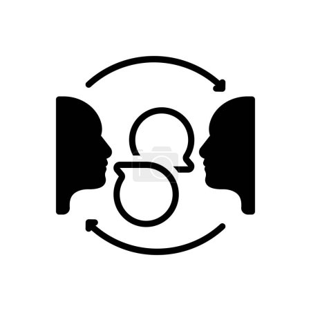 Black solid icon for communication