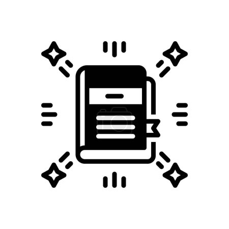 Illustration for Black solid icon for dictionary - Royalty Free Image