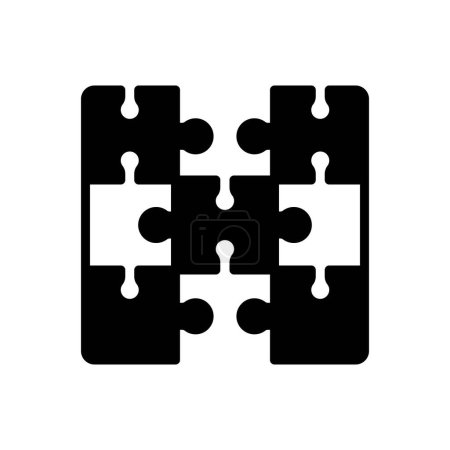 Icône solide noire pour puzzles 