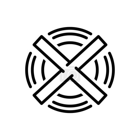 Black line icon for cross 